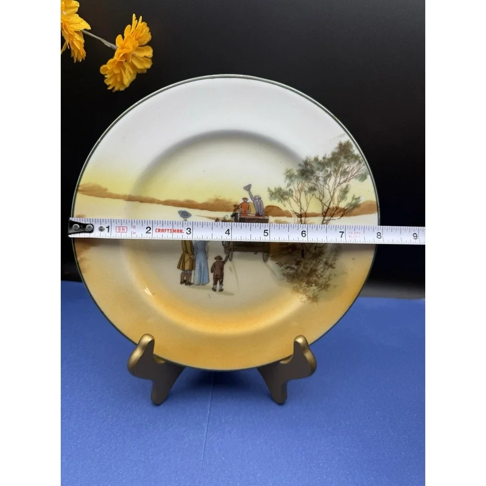 Royal Doulton Old English Coaching Scenes‎ Salad Plate Mail Coach Departure Vtg